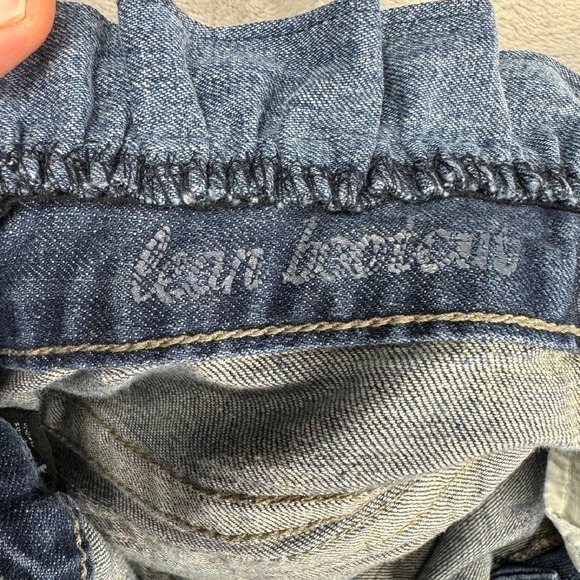 Calvin Klein Jeans Paper Bag Waist Tie Ankle Jogger Cuff Blue Denim Pants Size 8 - Picture 9 of 10